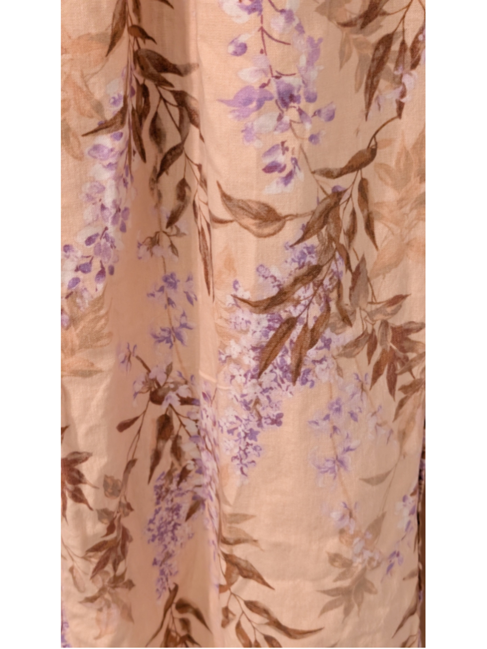 House of Harlow 1960 Peach Floral Linen Blend Smocked Midi Dress Size Small - Picture 2 of 14